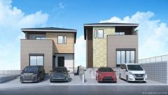 完成予想図、右側が2号棟。現況と異なる場合は現況優先となります。