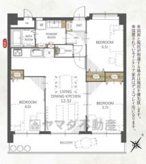 南東向きで陽当たり良好＾＾全居室5帖以上＆収納付き。