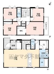 4LDK、土地面積129m2、建物面積92.66m2 4LDK、リビング階段採用。ファミリークローク＆ウォークインクローゼットなど収納充実・リビング17帖で広々。オールフローリング