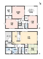 南東向き＾＾4SLDK。和室有。主寝室は広々8帖納戸付き。