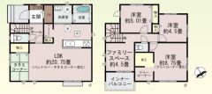 ファミリースペース付の3SLDK＾＾WIC・SIC・パントリー・フリーコーナー収納充実です。