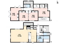 4LDK。南向き。パントリー＆リビング収納＆全居室収納＾＾南面バルコニーで陽当たり＆風通し良好。