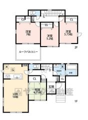 4LDK。南東向き＾＾LDK16帖＾＾南東バルコニーで陽当たり良好＾＾
