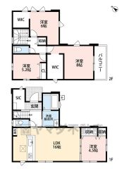 4LDK。南西向き。 広々としたシューズクローク＆パントリー＆2ウォークインクローゼットなど収納充実の間取り。南東バルコニーで陽当たり良好＾＾