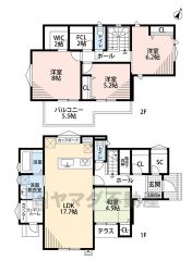 家族とのコミュニケーションが取りやすい間取り＾＾全居室収納スペース付き＾＾