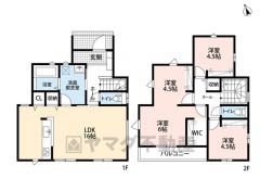 4LDK。WIC、パントリー完備。全居室収納スペースあり＾＾