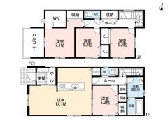 4ＬＤＫとウォークインクローゼットでゆとりのある暮らしが実現。全室南向きで暖かい日差しが差し込み、明るく居心地のいい空間に＾＾