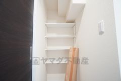 衣類やタオルの収納スペースを確保。