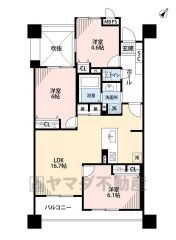 オールフローリング3LDK。南東向き。LDK16.7帖＾＾リビング収納付き。全居室収納付き。